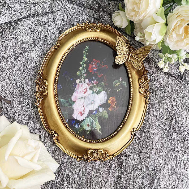 Elegant Oval Butterfly Picture Frame Homeandso