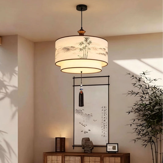 Artistic Bamboo-Designed Pendant Lamp
