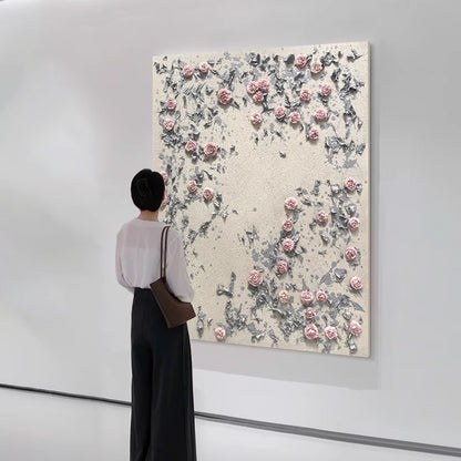 Textured Floral Relief Canvas Wall Art Homeandso
