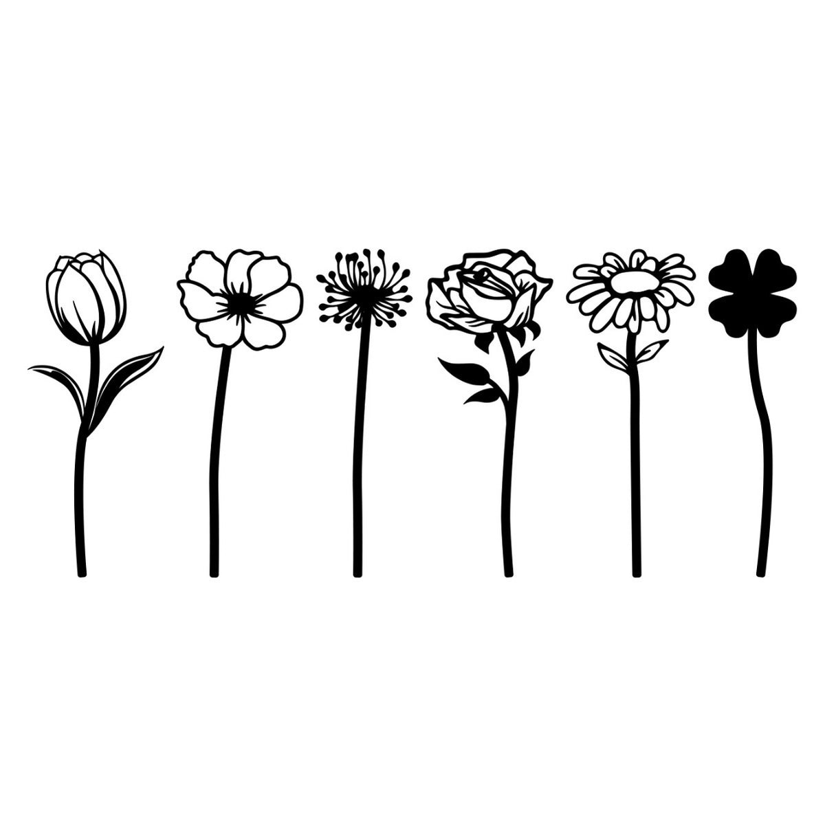 Floral Silhouette Wall Decals Homeandso
