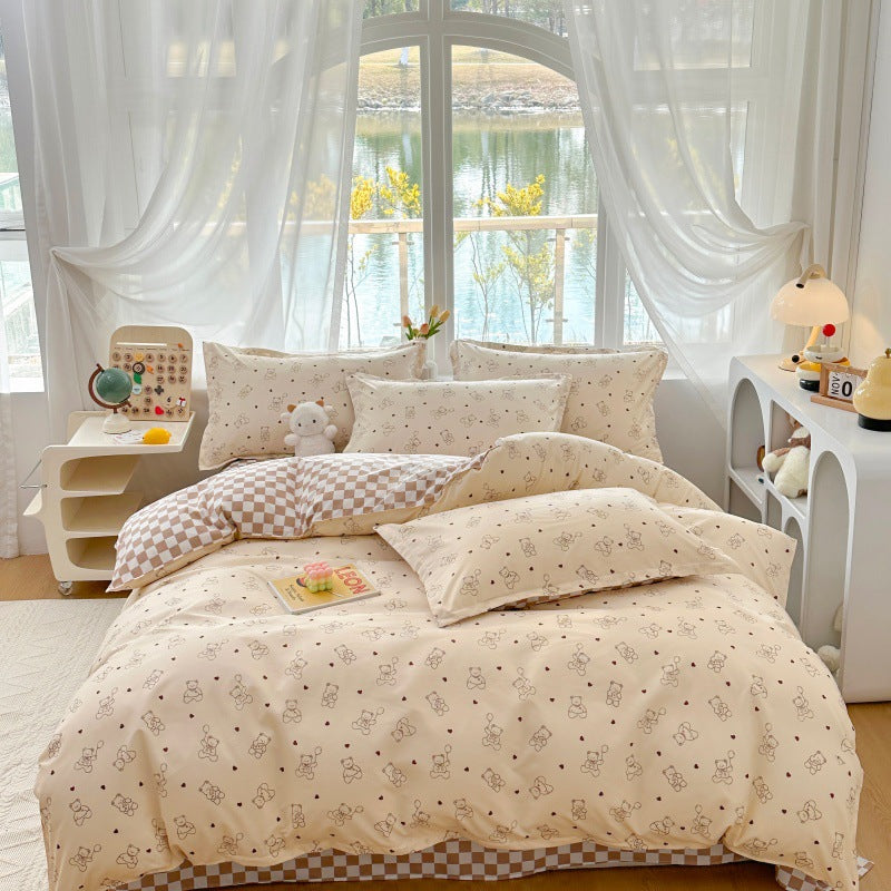 Playful Cartoon Bear Bedding Set Homeandso
