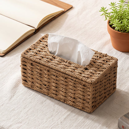 Decorative Woven Tissue Box Cover Homeandso