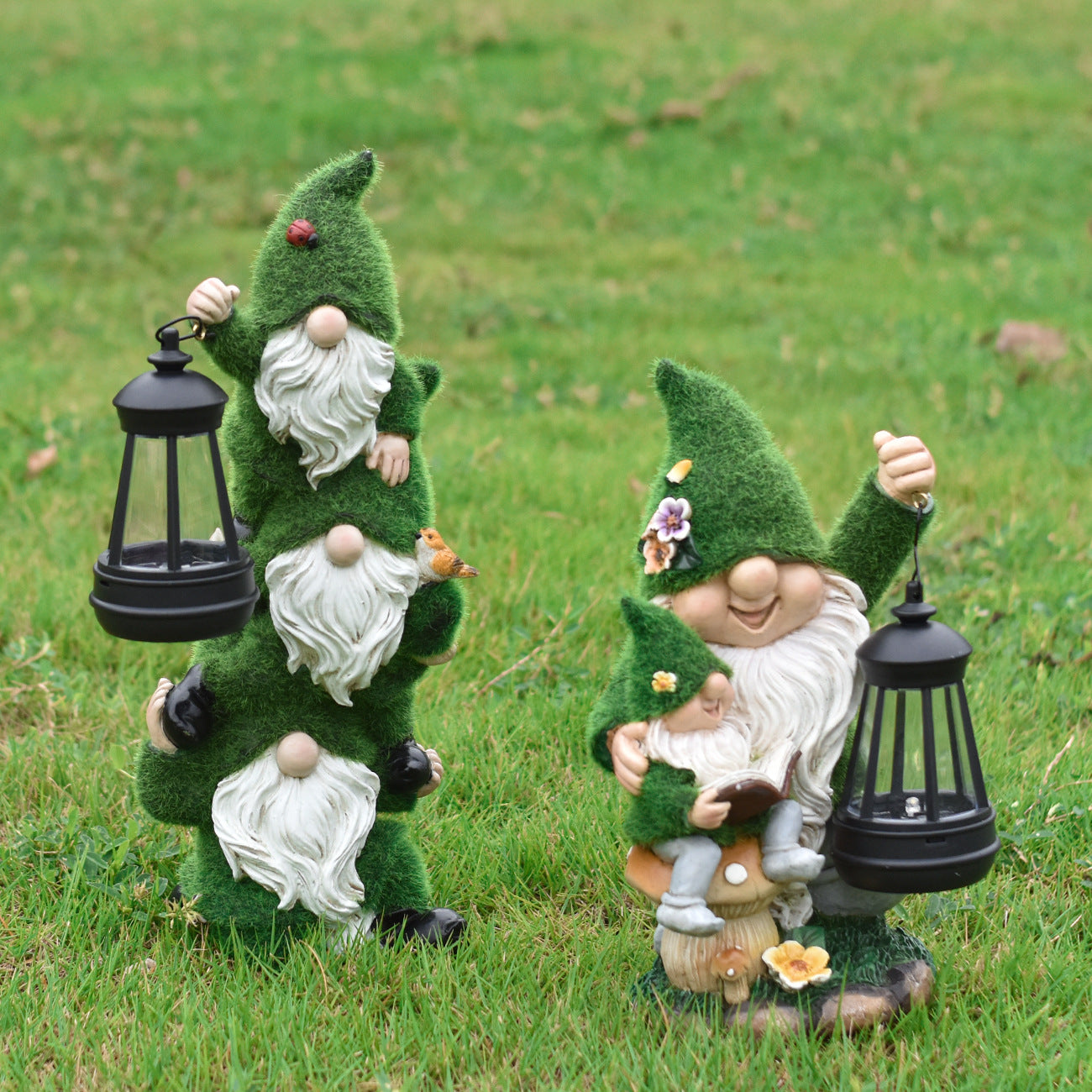 Garden Gnome Figurine with Lantern Homeandso