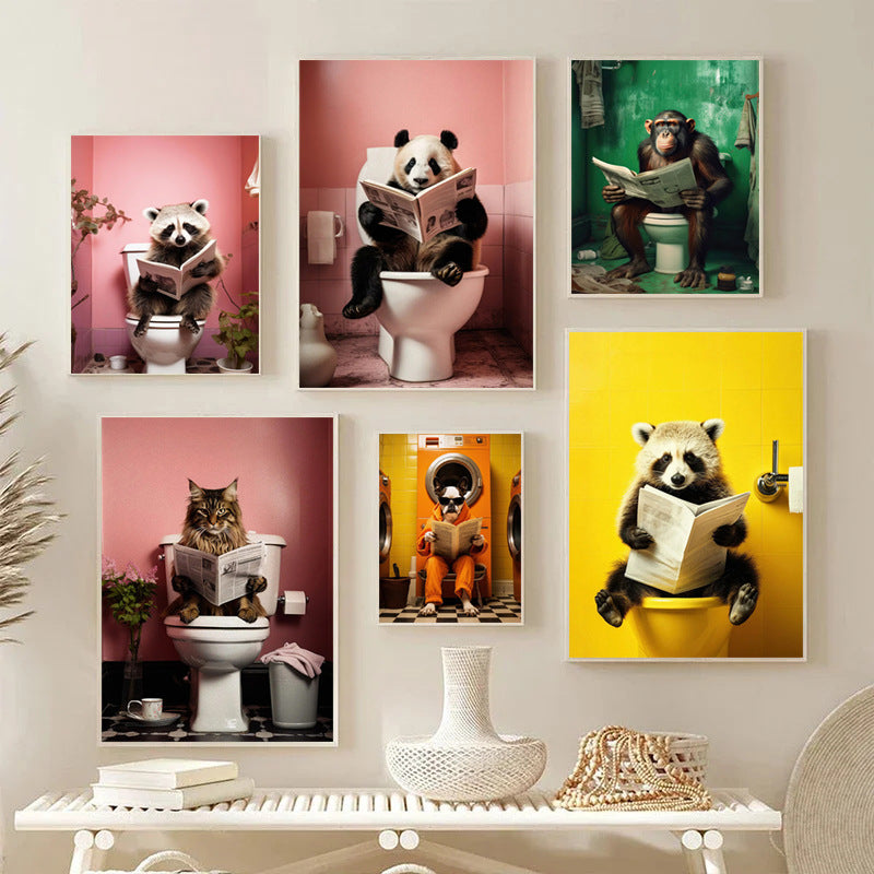 Whimsical Cat-Themed Wall Art Print Homeandso