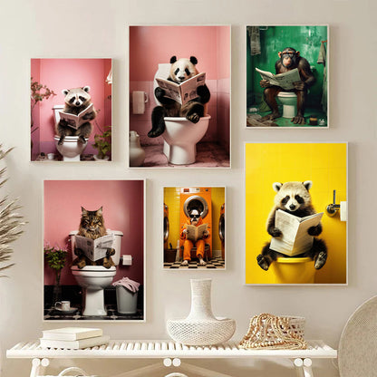 Whimsical Cat-Themed Wall Art Print Homeandso