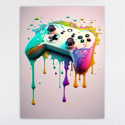 Vibrant Retro Gaming Console Art Print Homeandso