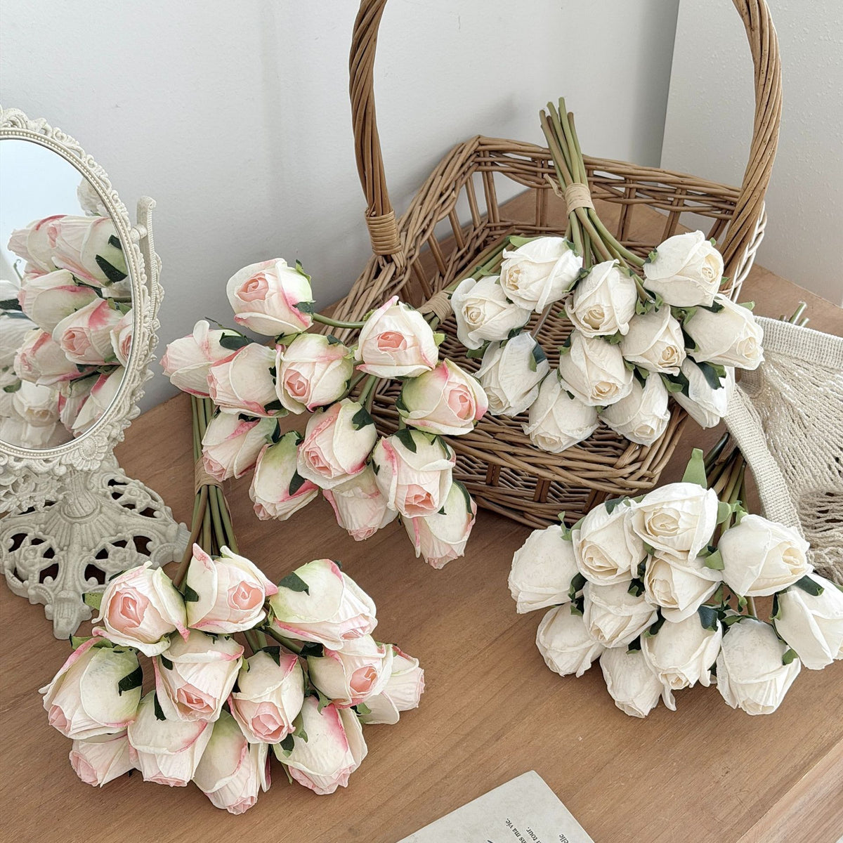 Realistic Fabric Rose Bouquet