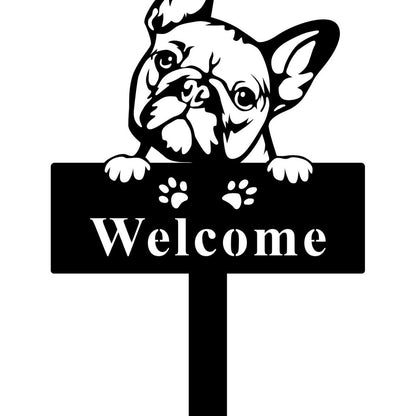 Decorative French Bulldog Welcome Sign Homeandso