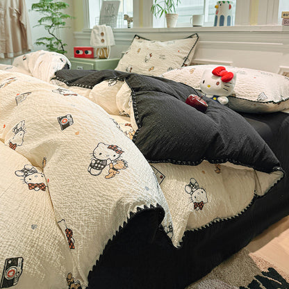 Premium Soft Heart Patterned Comforter Set