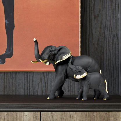 Decorative Elephant Family Sculpture Homeandso