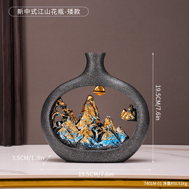 Artistic Mountain Landscape Decorative Vase Homeandso