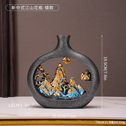 Artistic Mountain Landscape Decorative Vase Homeandso