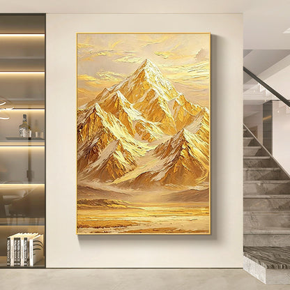 Textured Golden Mountain Landscape Canvas Art Homeandso