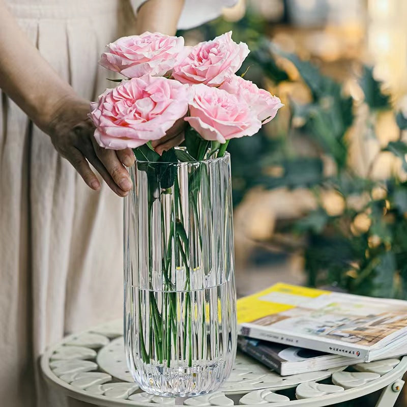 Elegante Wellen Glas Blumen Vase