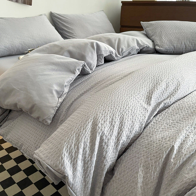 Premium Waffle-Textured Duvet Cover Set