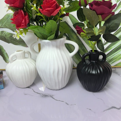 Elegant Ribbed Decorative Vase