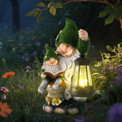 Garden Gnome Figurine with Lantern Homeandso