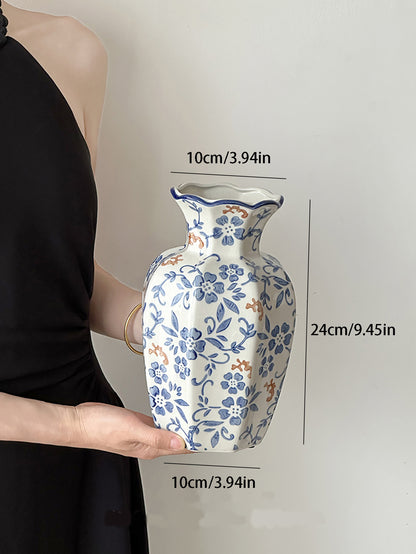 Elegant Floral Embellished Ceramic Vase