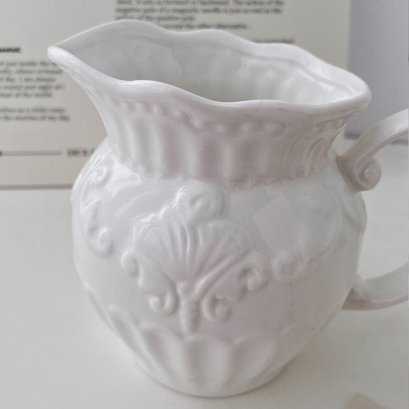 Elegant White Ceramic Pitcher Homeandso