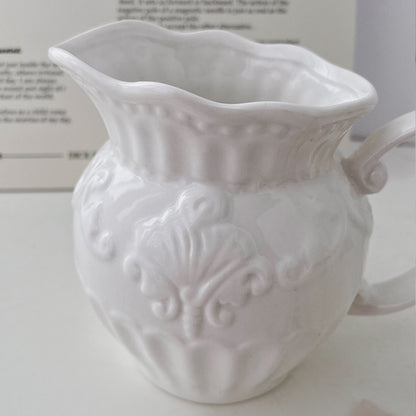 Elegant White Ceramic Pitcher Homeandso