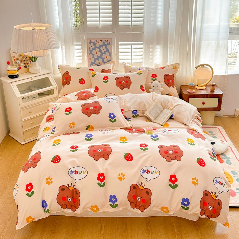 Playful Cartoon Bear Bedding Set Homeandso