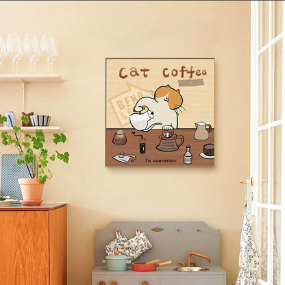 Whimsical Cat-Themed Print Artwork Homeandso