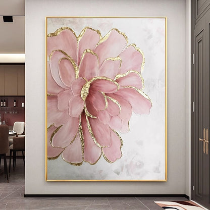 Floral Gold Accent Canvas Art Homeandso