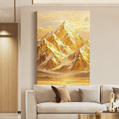 Textured Golden Mountain Landscape Canvas Art Homeandso