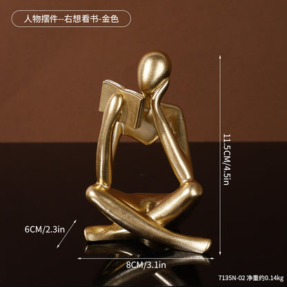 Contemporary Sitting Reader Figurine Homeandso
