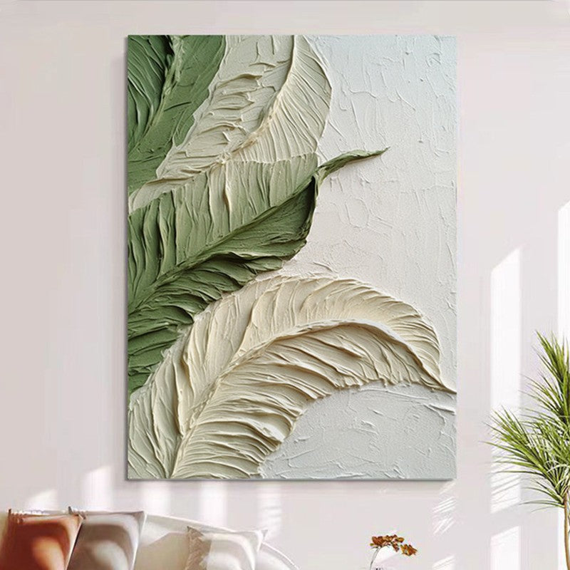 Textured Leaf Relief Canvas Wall Art Homeandso