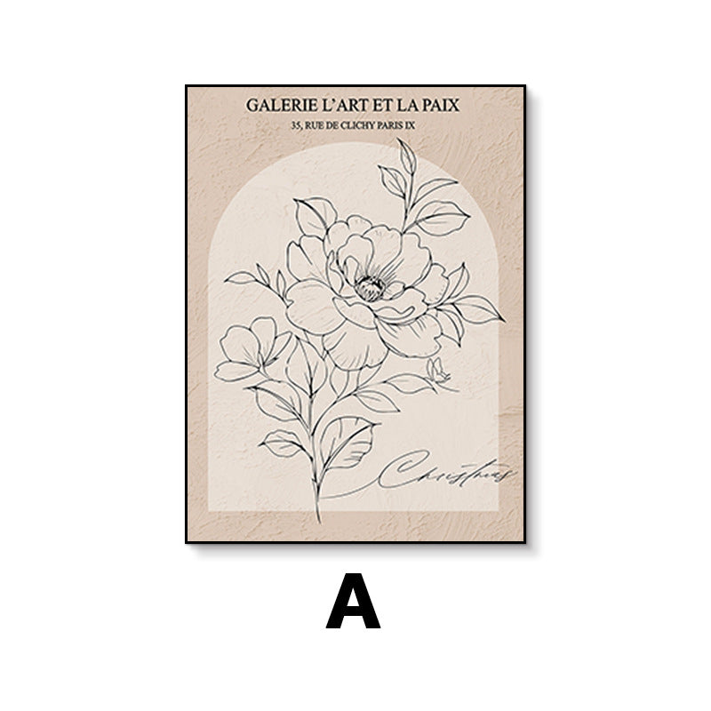 Elegant Floral Line Drawing Art Print Homeandso