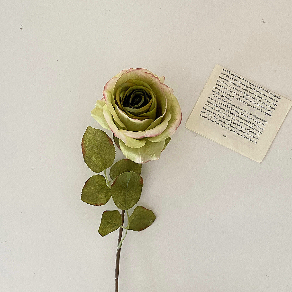 Realistic Artificial Lavender Rose Stem