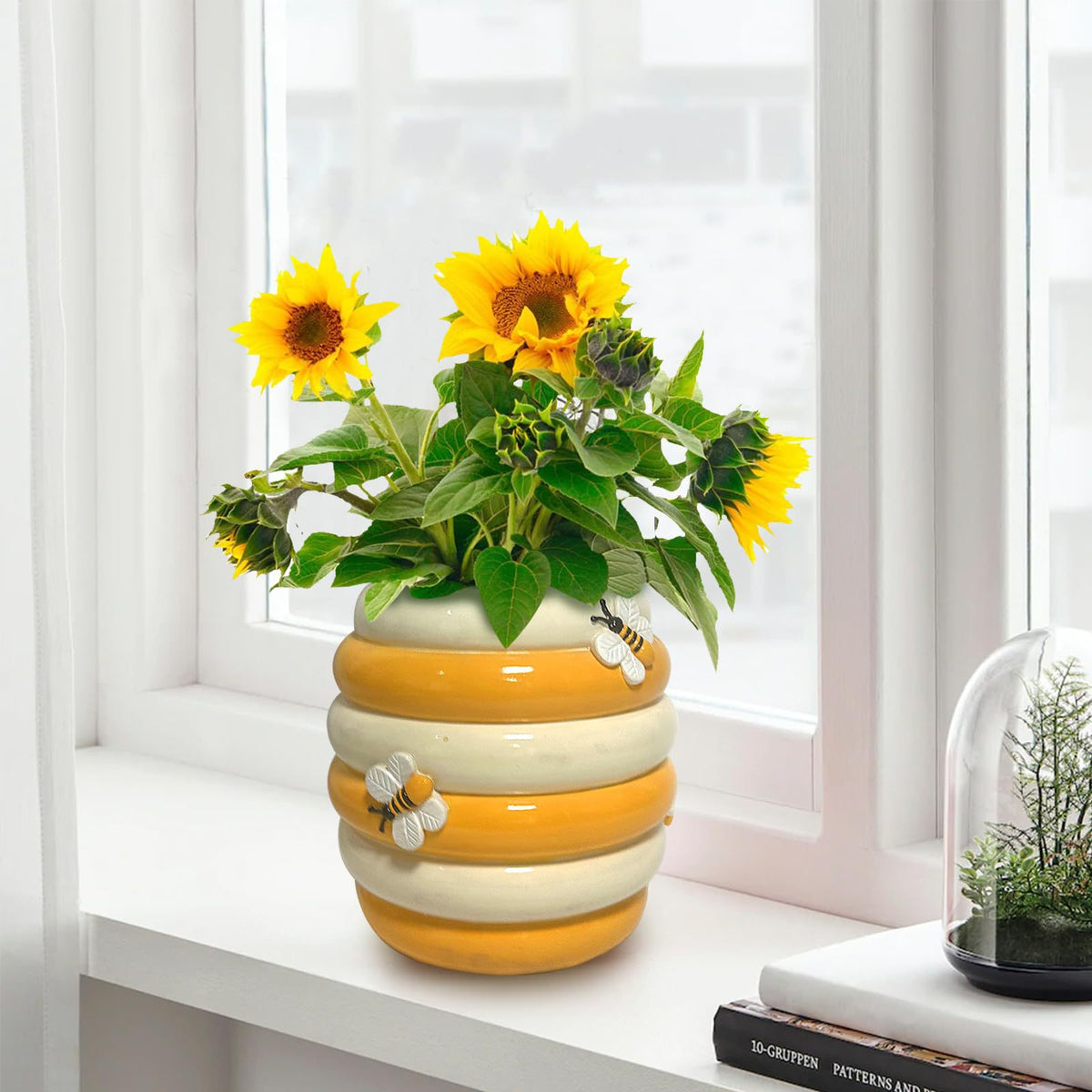 Decorative Hanging Bee-Inspired Flower Pot Homeandso
