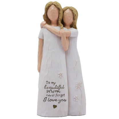 Heartwarming Mother and Daughter Figurine Homeandso