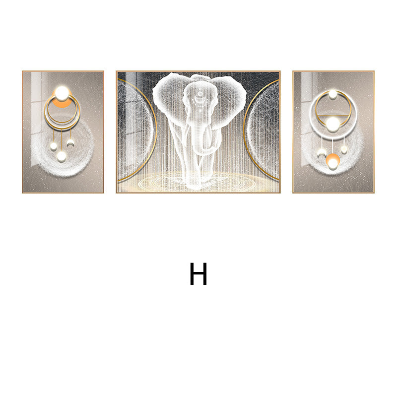 Abstract Elephant-Themed Canvas Triptych Art Homeandso