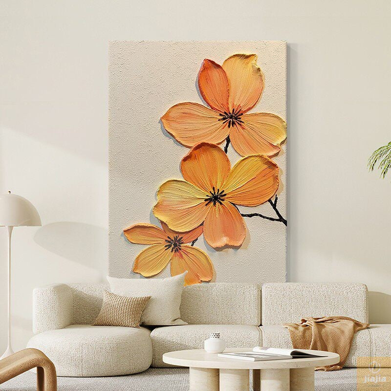 Textured Floral Canvas Wall Art Homeandso