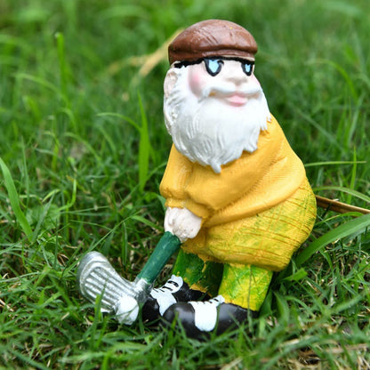 Whimsical Golfing Gnome Figurine Homeandso