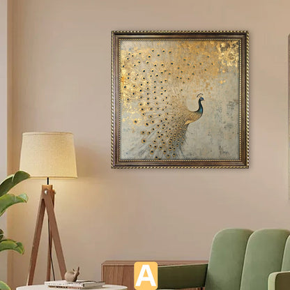 Elegant Framed Peacock Art Canvas Homeandso