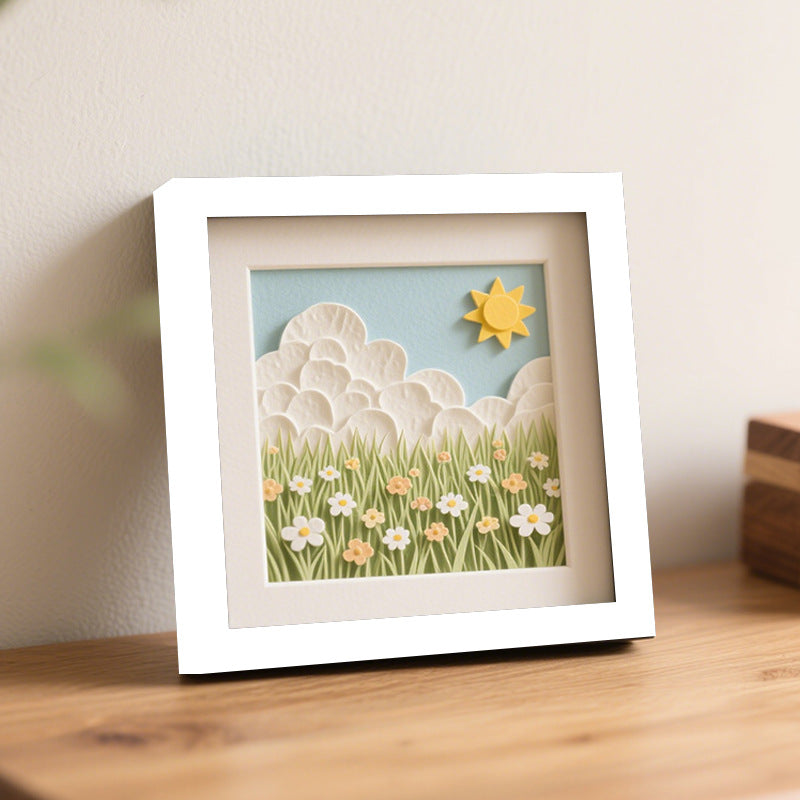 3D Layered Floral Shadow Box Art