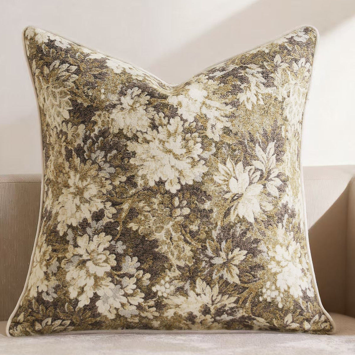 Floral Jacquard Decorative Pillow