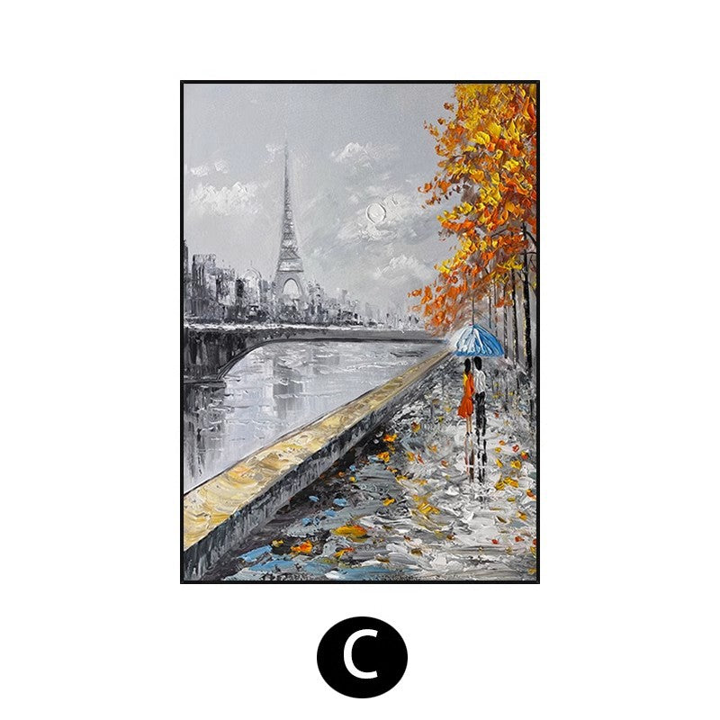 Textured Cityscape Oil Painting Homeandso