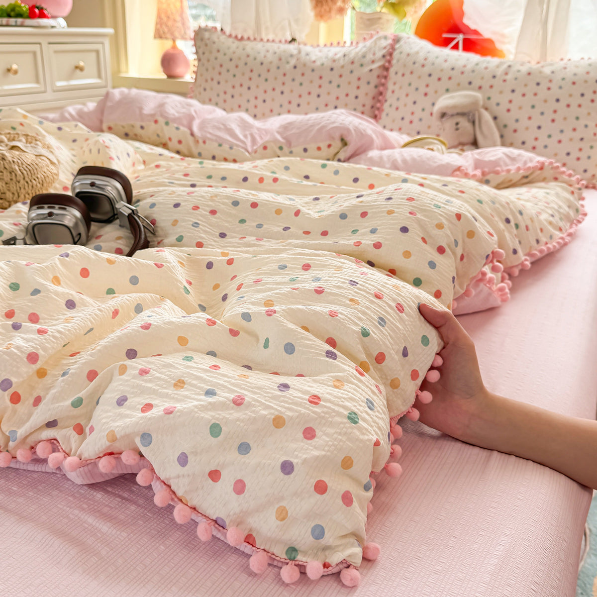 Playful Polka Dot Duvet Cover Set Homeandso