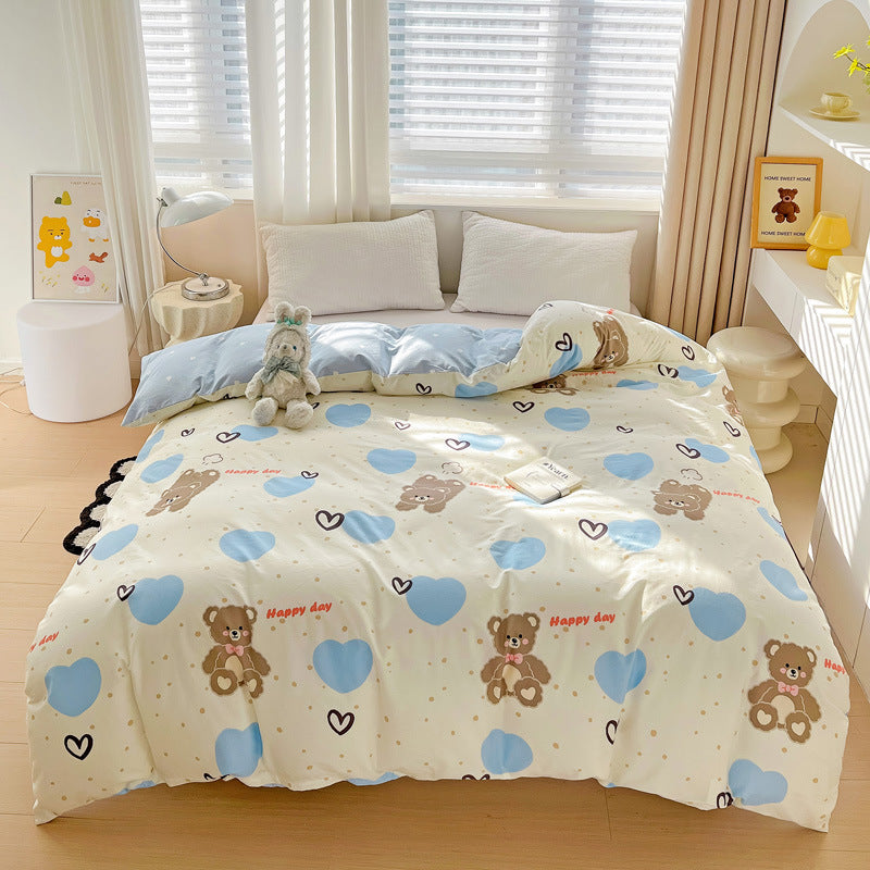 Playful Heart Pattern Duvet Cover Set Homeandso