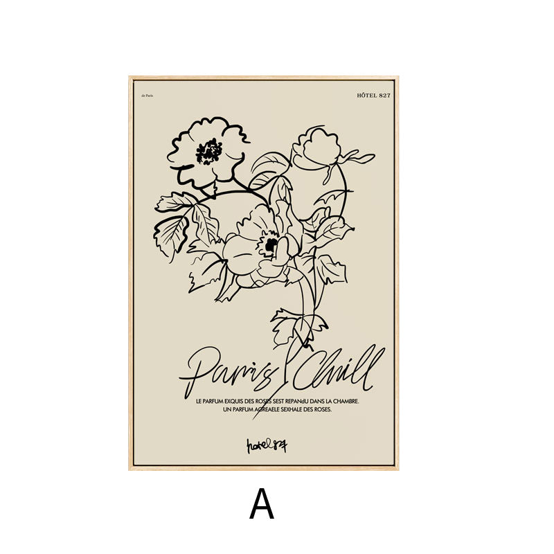 Artistic Floral Line Art Print Homeandso