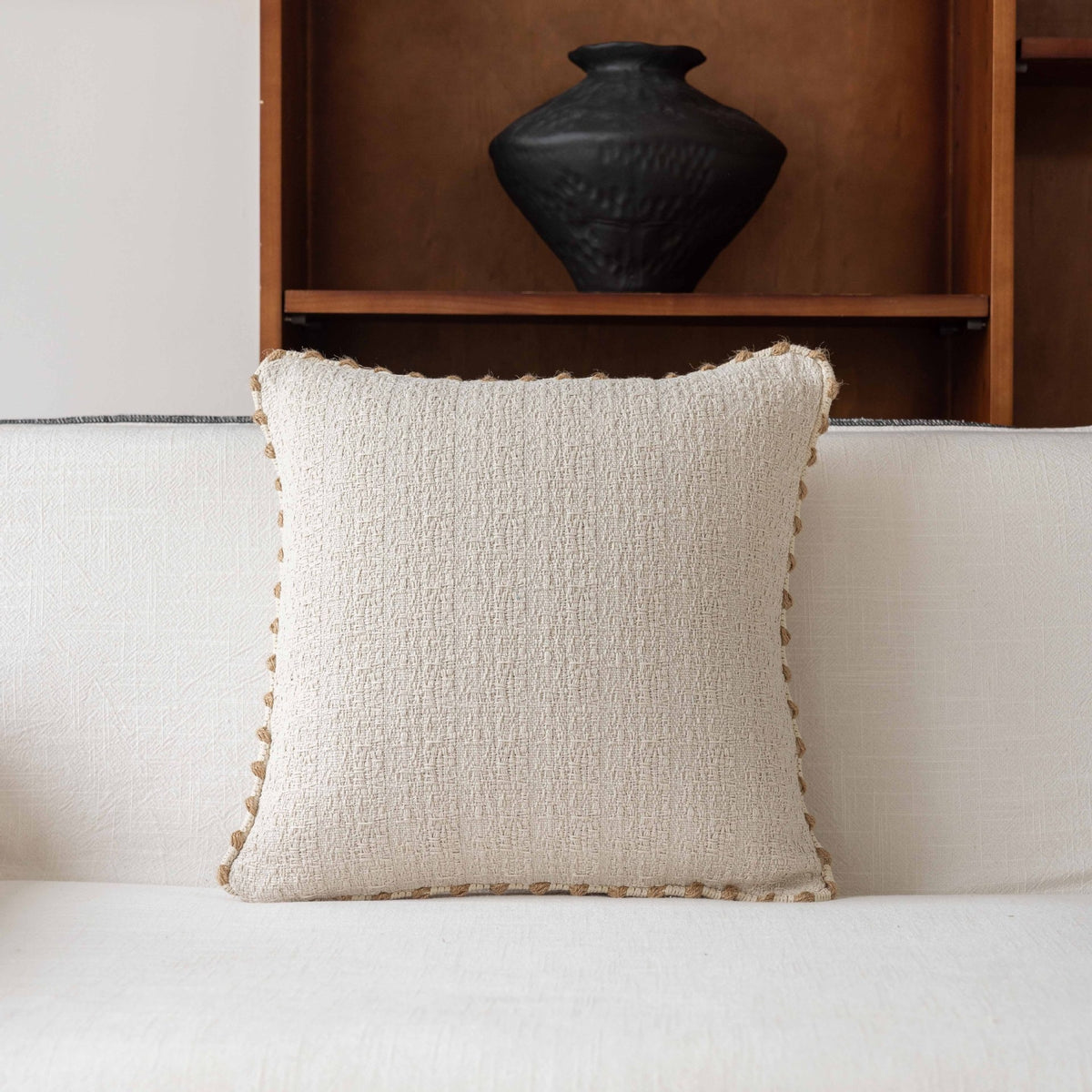 Striped Textured Throw Pillow