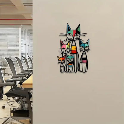 Cat-Themed Colorful Wall Art Homeandso