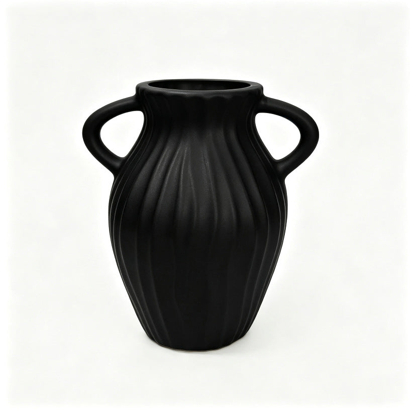 Textured Ribbed Decorative Vase