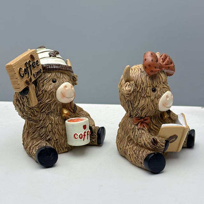 Cow Coffee Figurine Homeandso