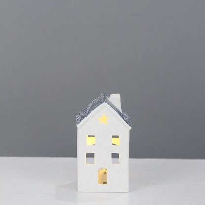 Ceramic Cottage Candle Holder Homeandso
