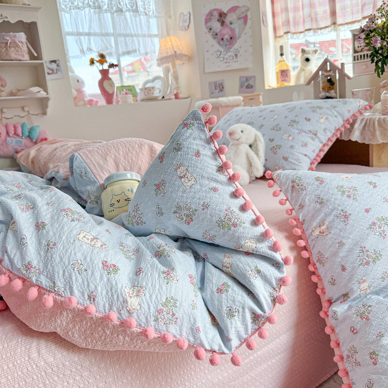 Heart Patterned Decorative Pillow and Duvet Cover Set Homeandso